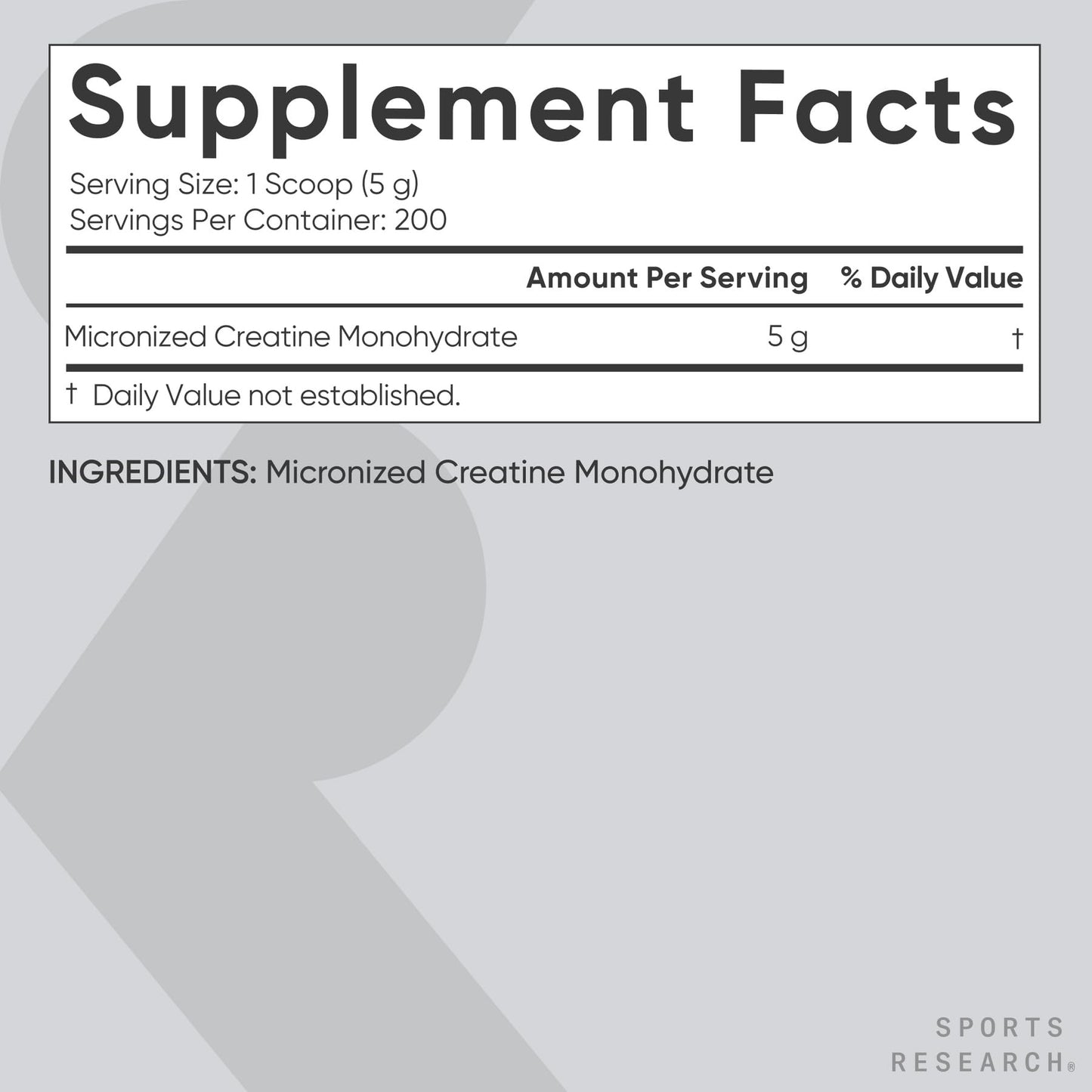 Sports Research Creatine Monohydrate Powder 35.27 oz