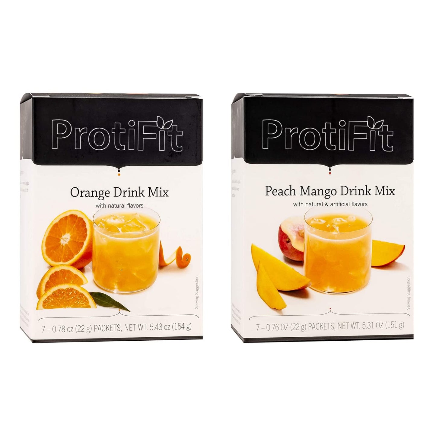 ProtiFit High Protein Orange & Peach Mango Fruit Drink Powder, 2 Pack
