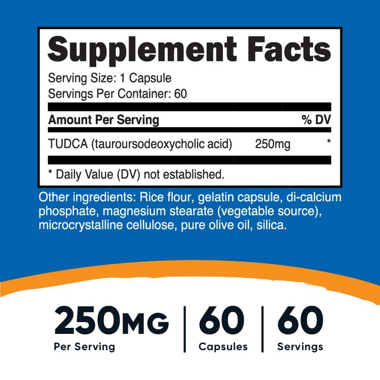Nutricost Tudca 250mg Capsules, 180 Count