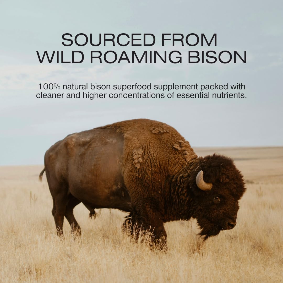 HUMAN NATURE Human Potential: Wild & Grass Fed Bison Organ Supplements Capsules 180 Count