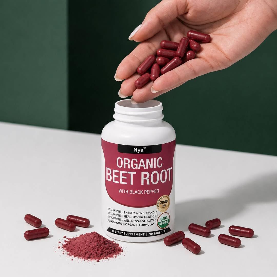 Pricyru NYA-Organic Beet Root Capsule, 120 Capsules