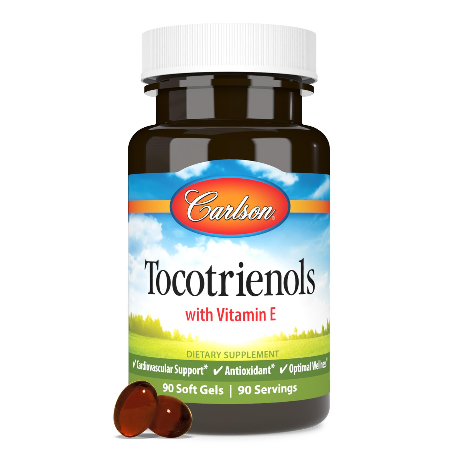 Carlson Tocotrienols 40 mg with Natural-Source Vitamin E Softgels, 90 Count