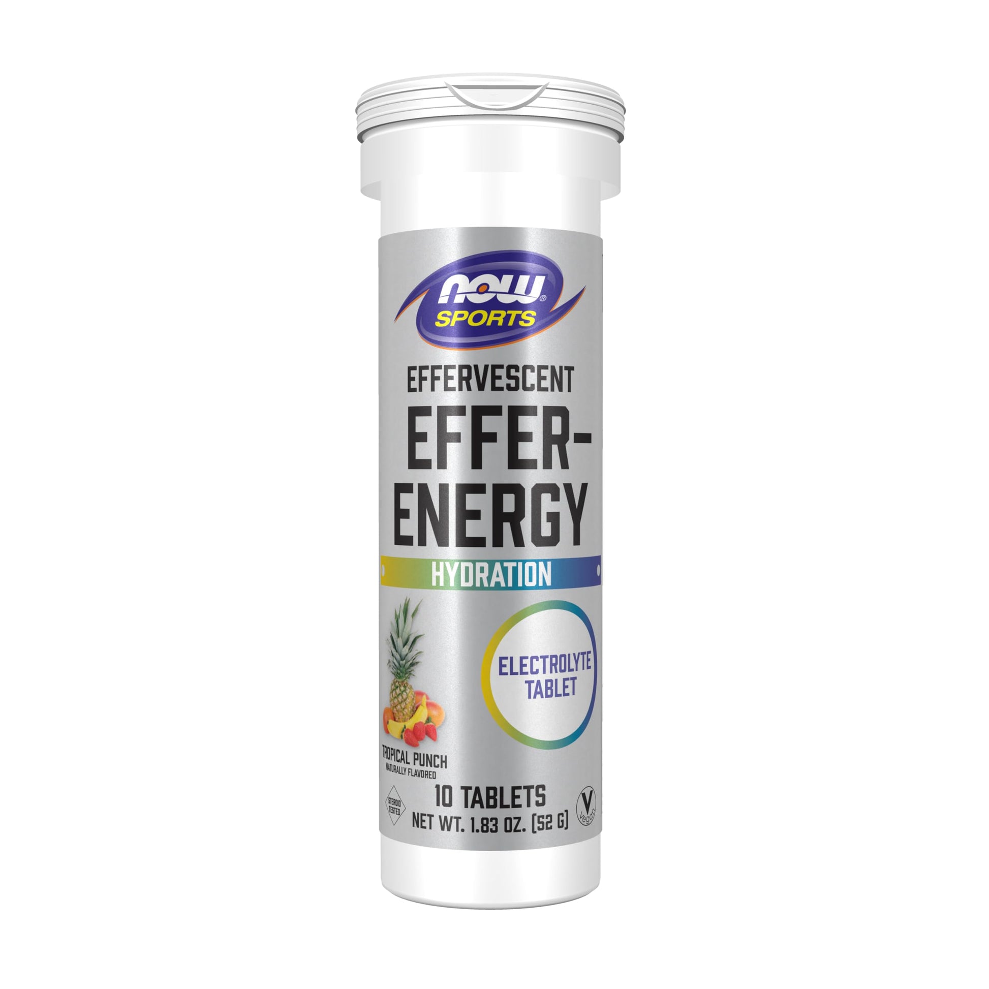 NOW Foods Effervescent Effer-Energy Electrolyte Supplement Tablets, 10 Tablets