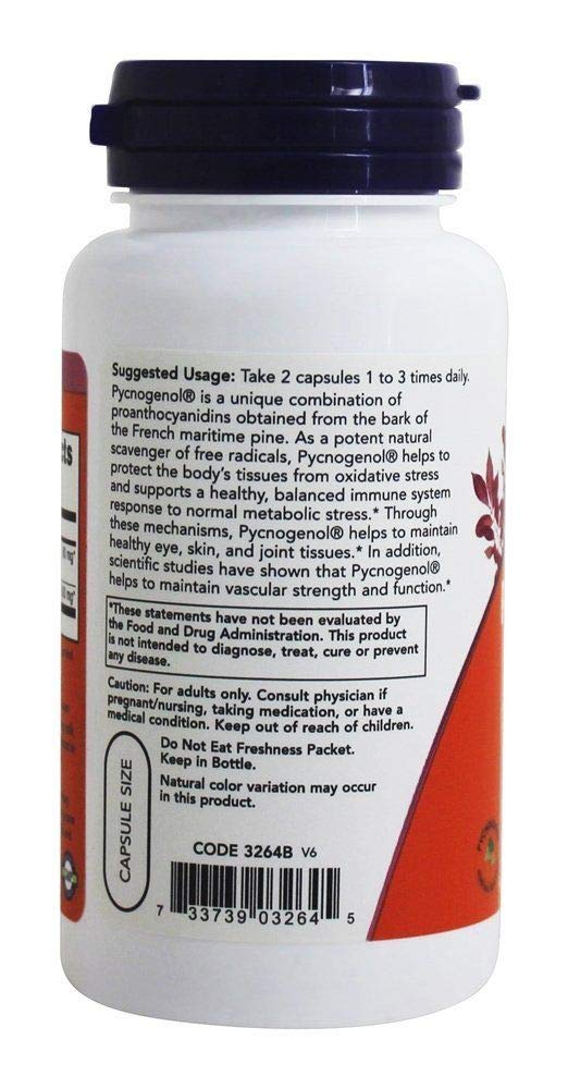 NOW Foods Pycnogenol Free Radical Scavenger 30 mg Capsules, 60 Count