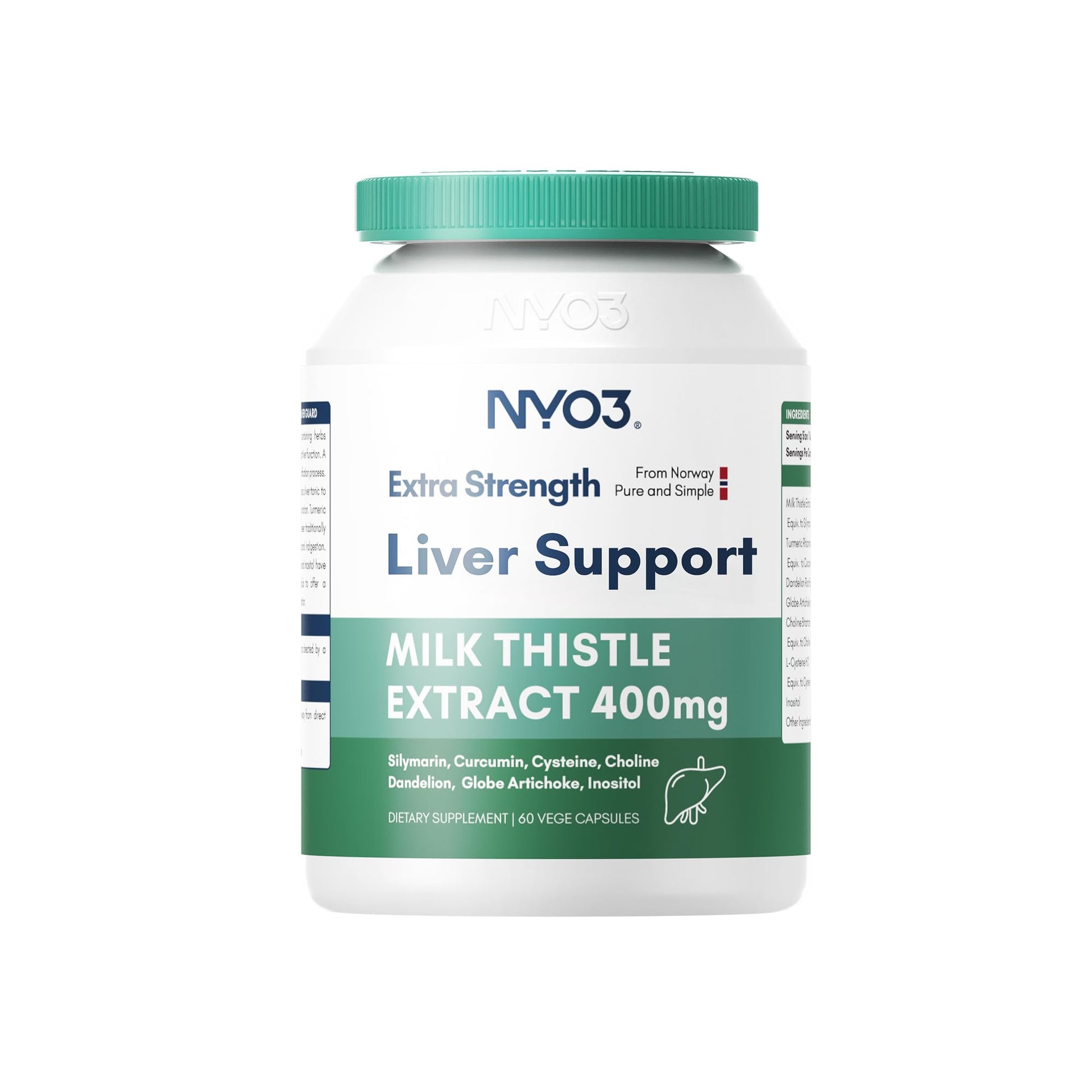 NYO3 Milk Thistle 70:1 Extract 400mg Capsule 60 Count