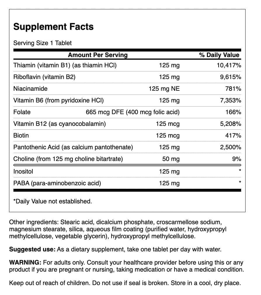 Swanson Vitamin B-125 Complex 100 Tablets
