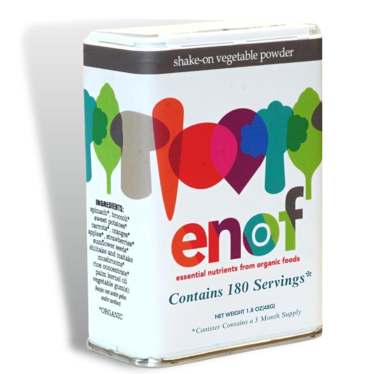 ENOF Organic Fruit and Vegetable Powder Supplement for Kids & Adults 1.8 oz Powder