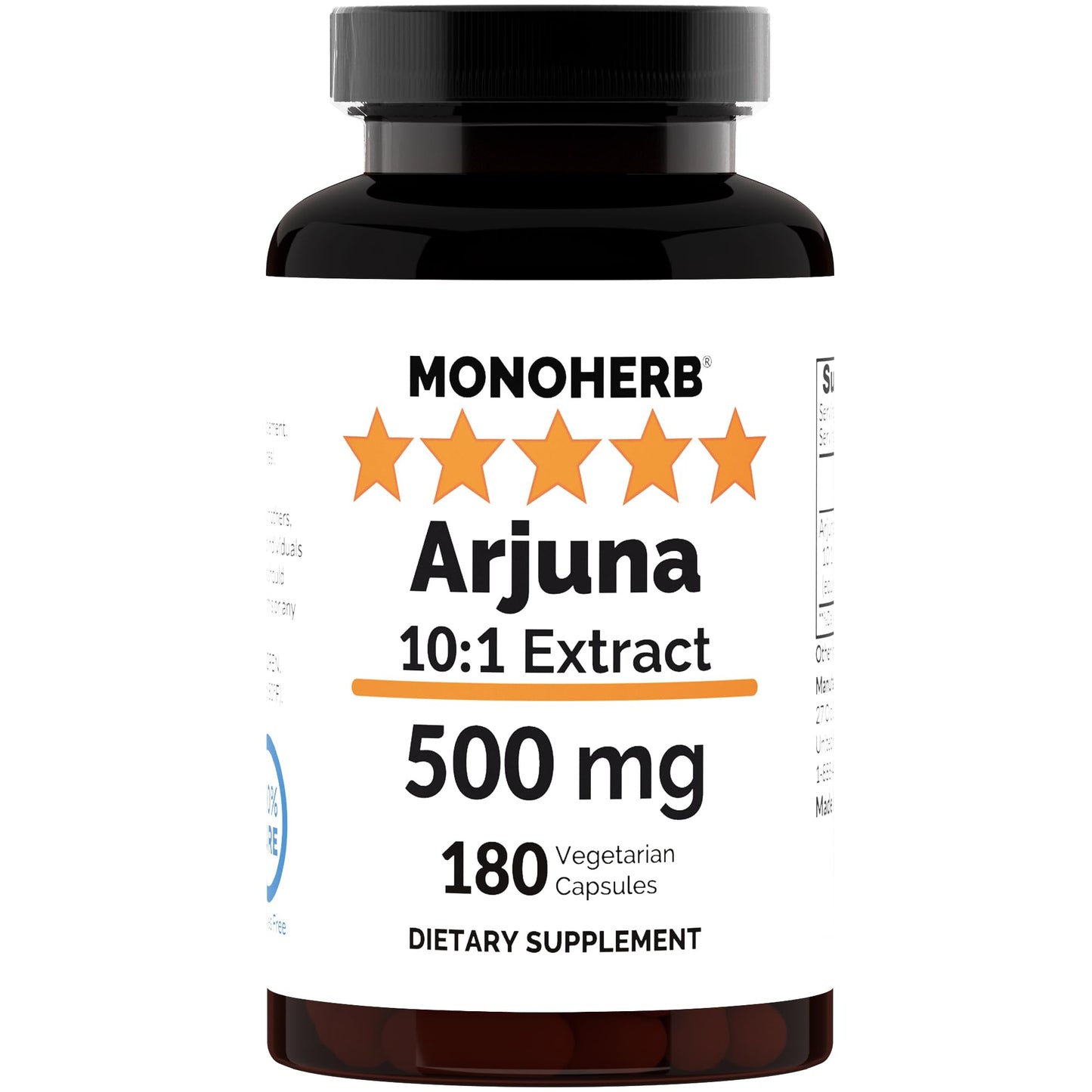 MONOHERB Arjuna 10:1 Extract 500 mg per Capsule 180 Capsules