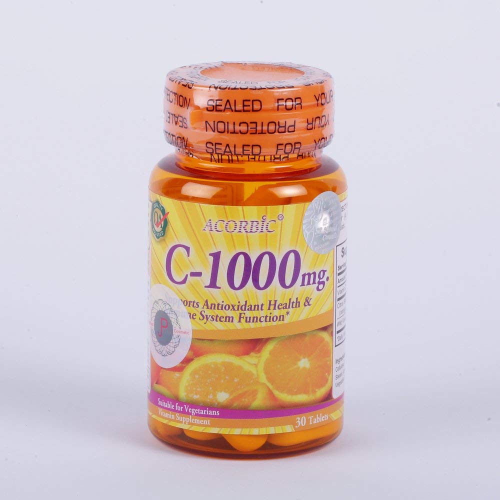 Acorbic Vitamin C 1000 mg Tablet, 30 Count