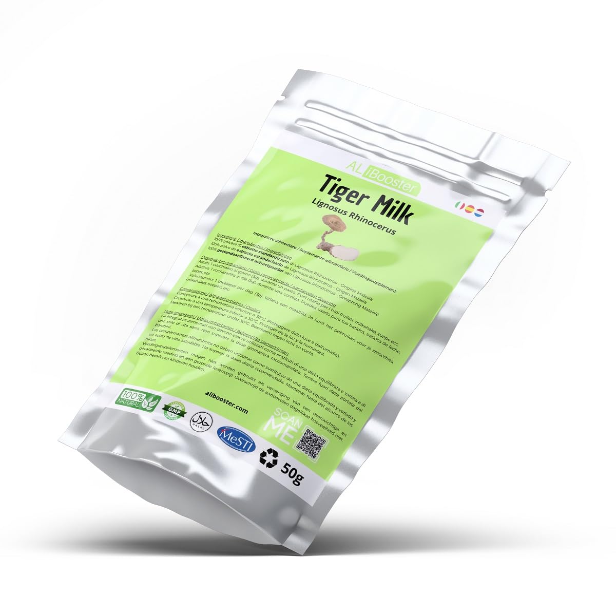 ALIBOOSTER Lignosus Mushroom Standardized Pure Extract Powder Tiger Milk 50g 1.77 oz
