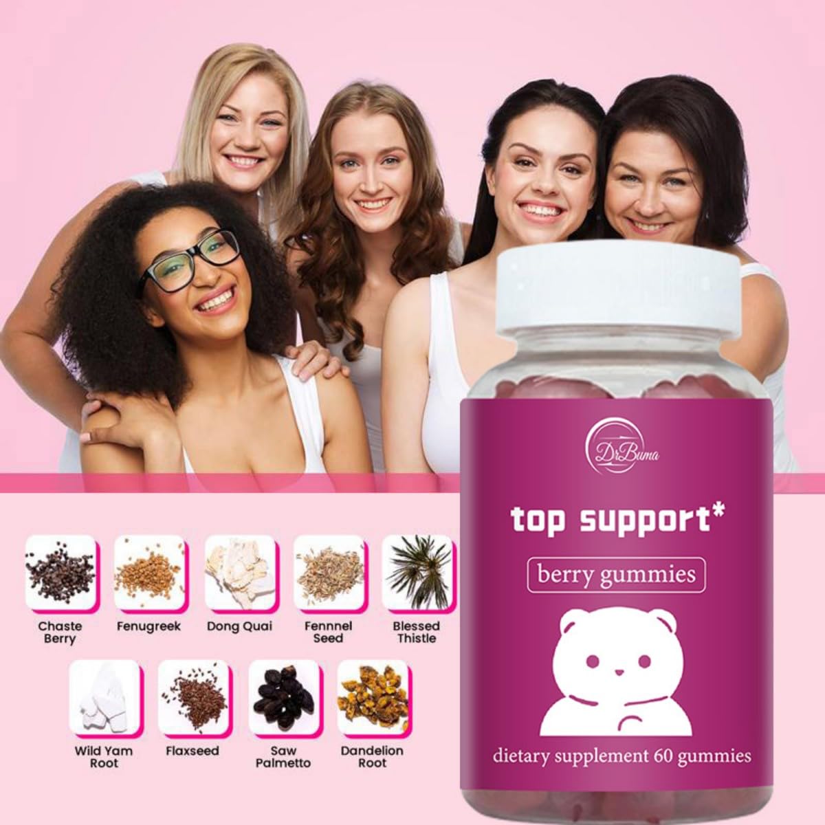 DrBuma Top Support Gummies for Women Gummy, 60 Gummies