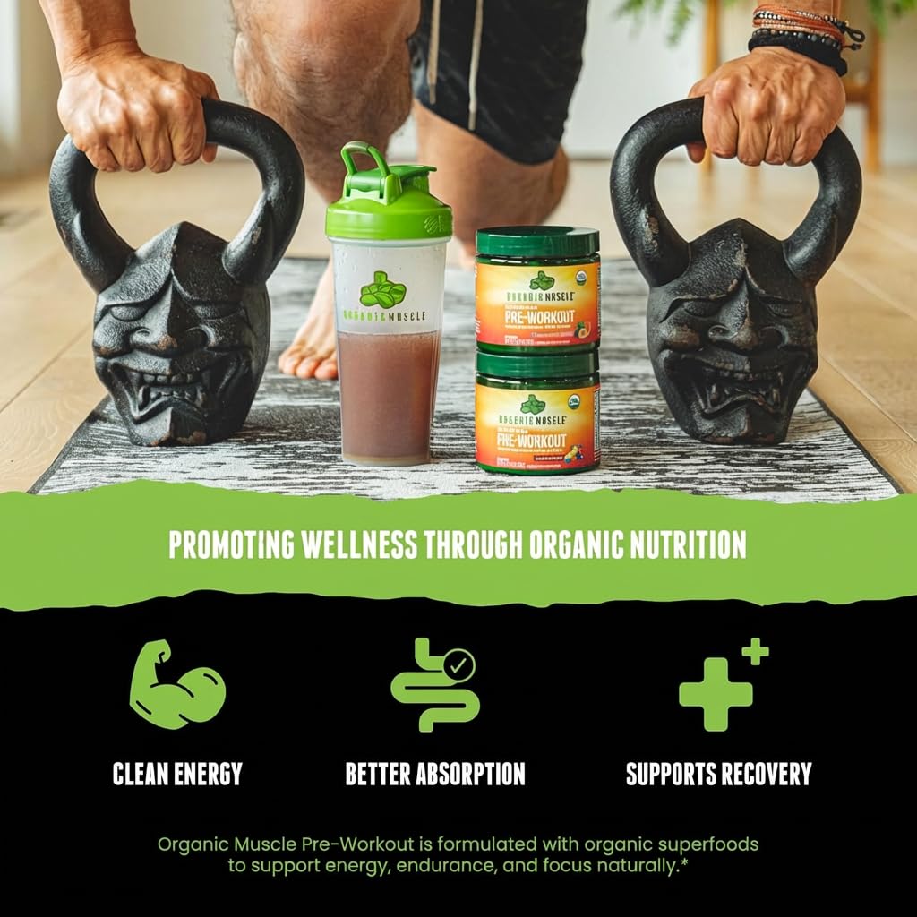 Organic Muscle Pre Workout Powder Passionfruit Guava 5.64 oz