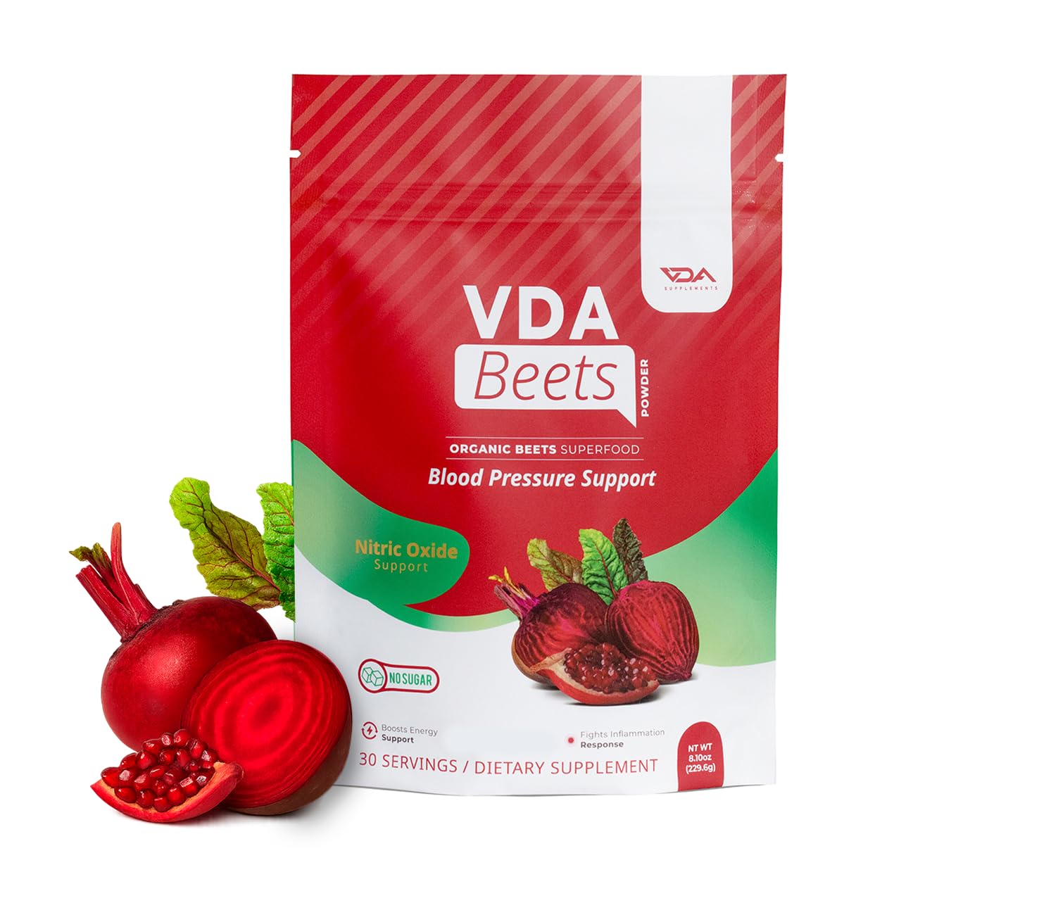 VDA Supplements Organic Beet Root Powder 8.6 Ounce
