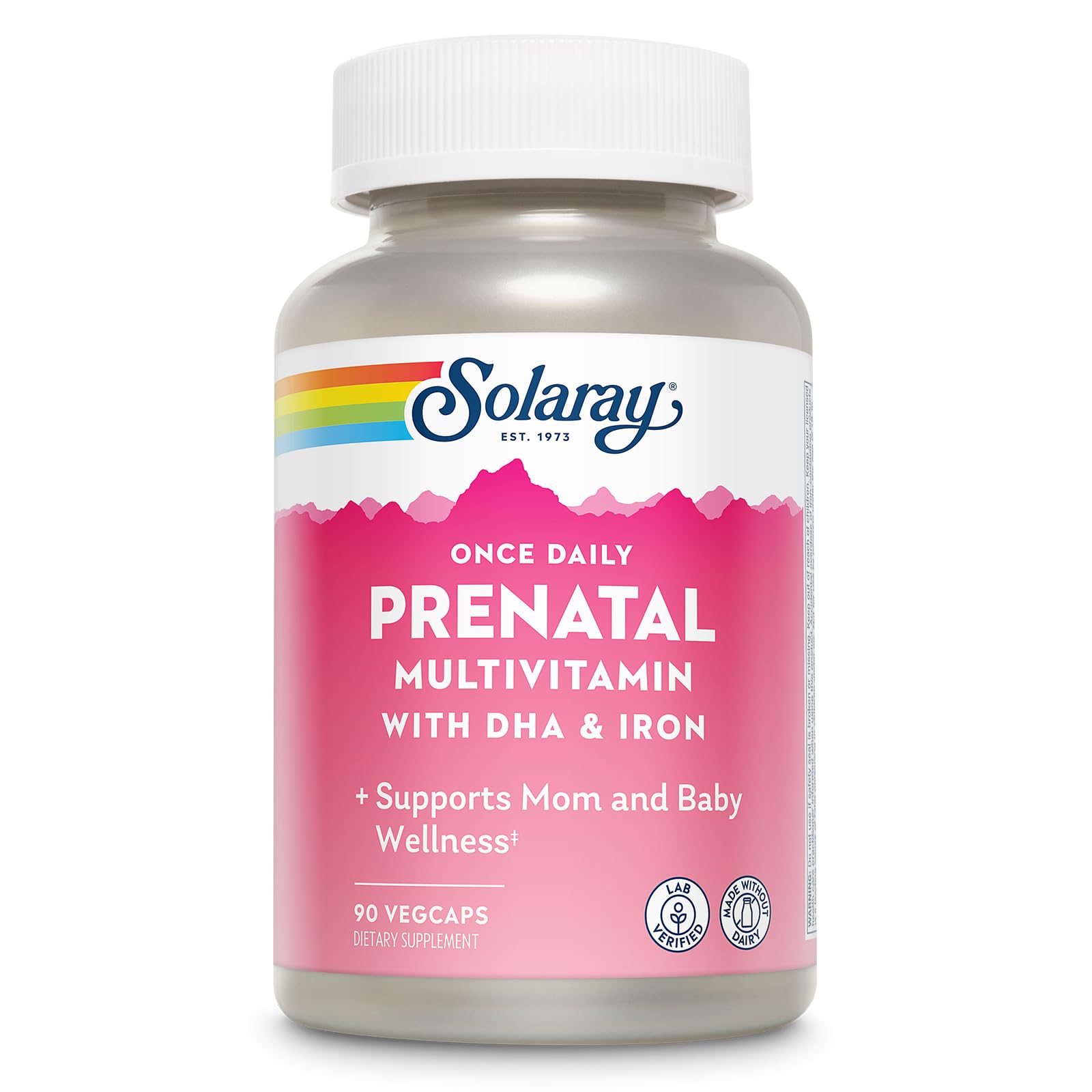 SOLARAY Once Daily Prenatal Multivitamin with DHA & Iron Capsule, 90 Count