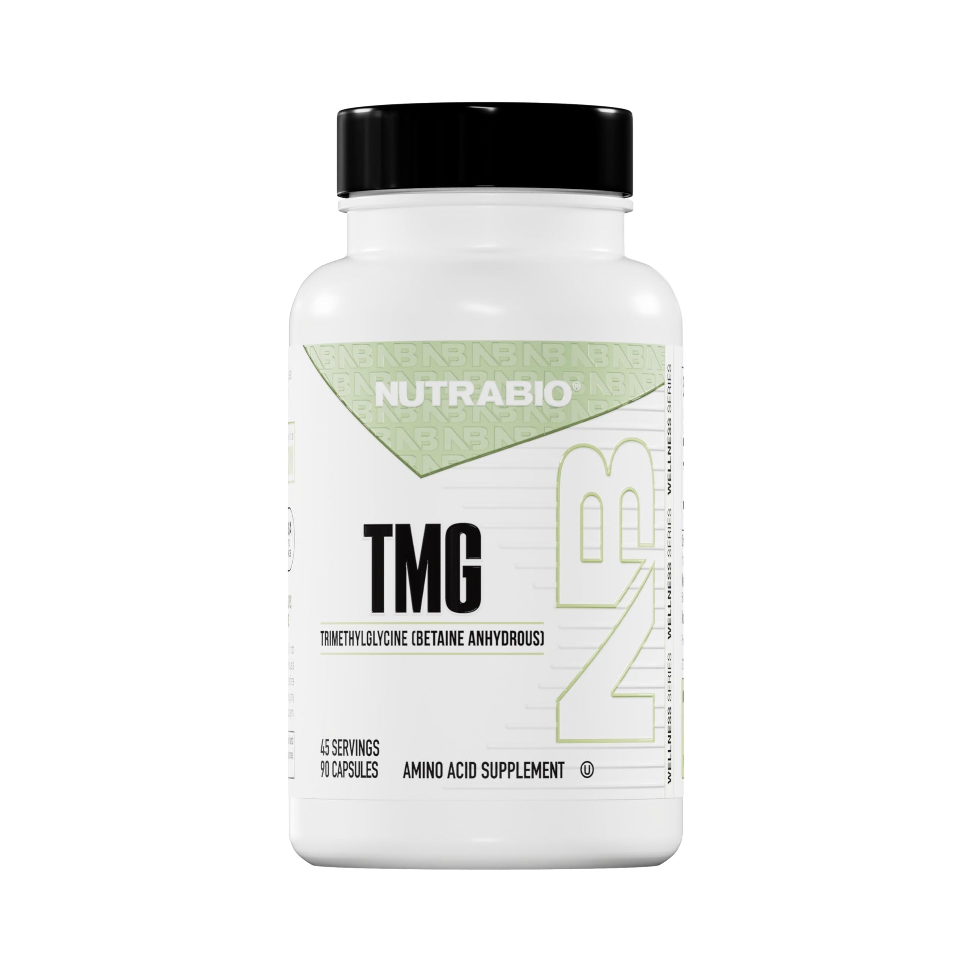 NutraBio TMG Supplements Betaine Anhydrous 500mg Capsules, 90 Count