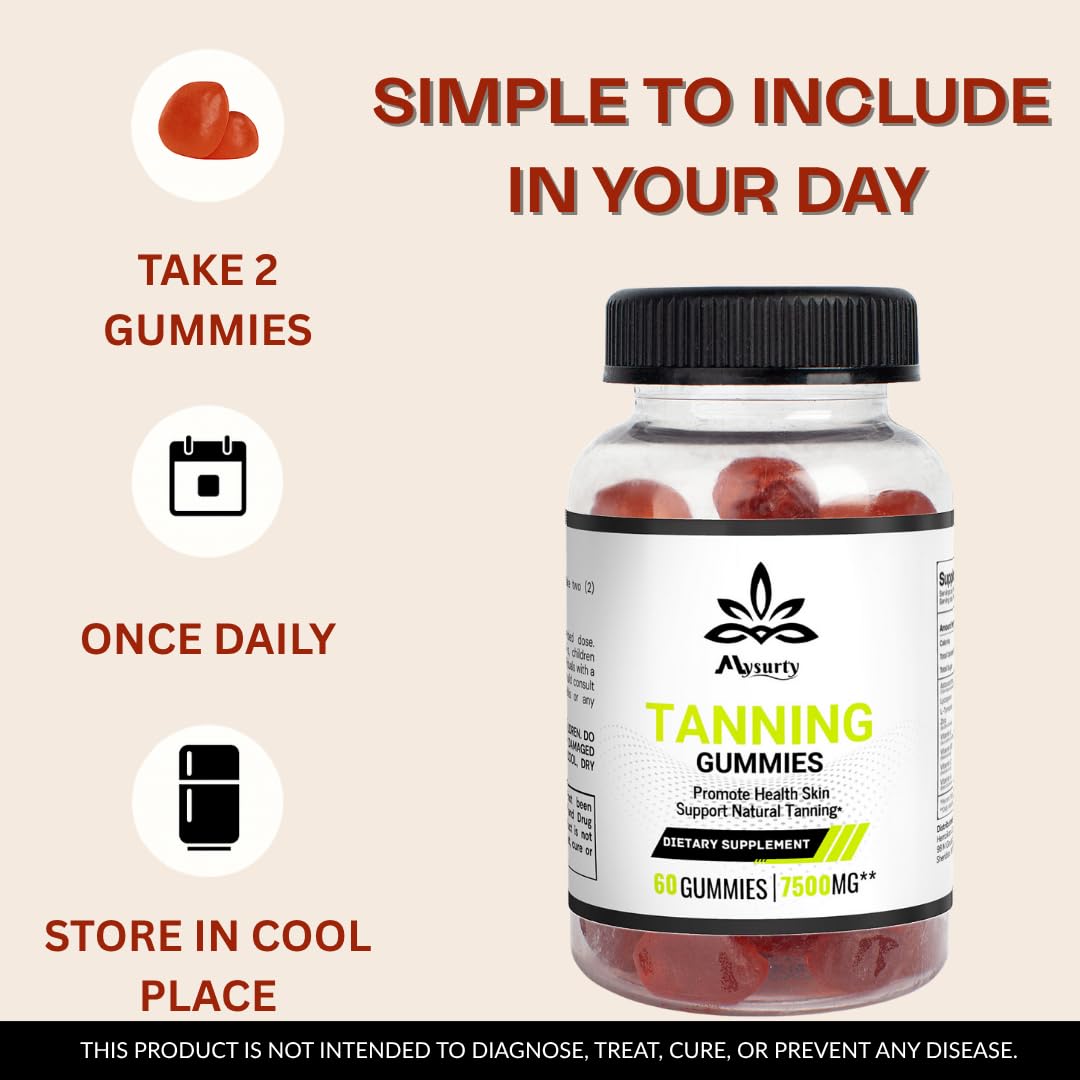 Mysurty Super Tanning Daily Gummies Gummy, 60 Count