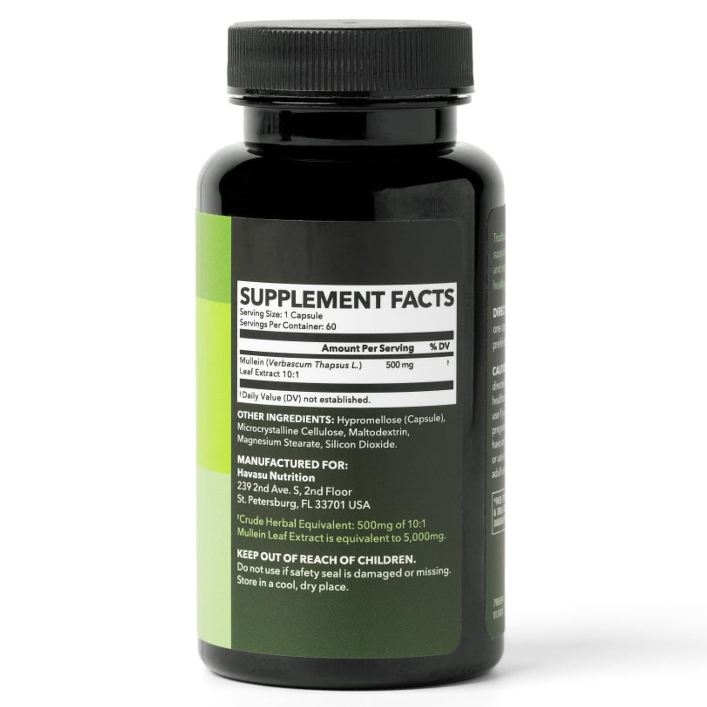 HAVASU NUTRITION 500mg Mullein Extract for Lung Support and Respiratory Health Capsule 60 Count