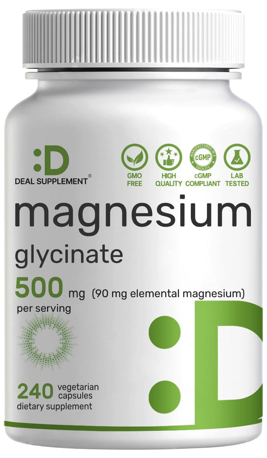 DEAL SUPPLEMENT Magnesium Glycinate 500mg Capsules, 240 Count