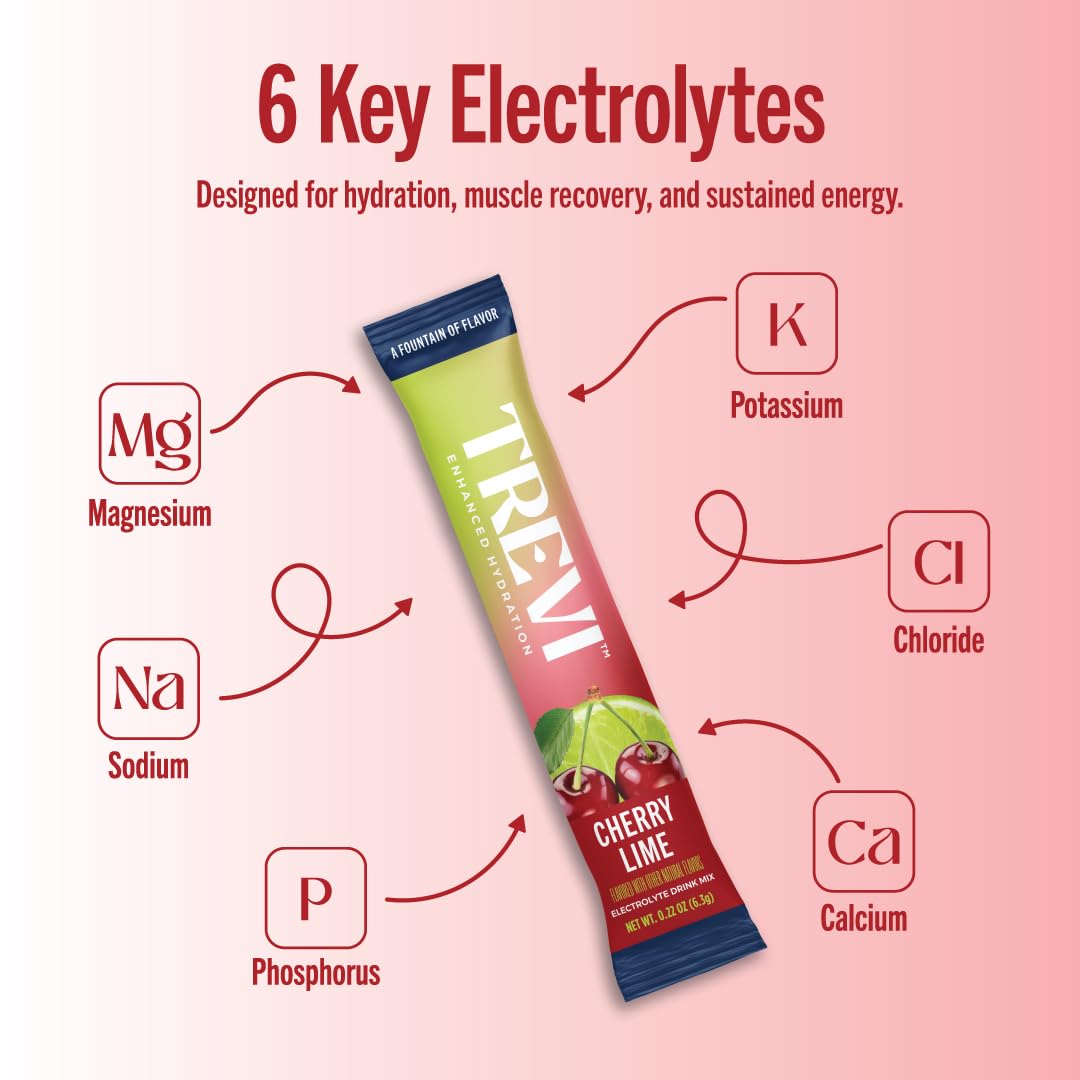 TREVI Electrolytes Powder Packets Sugar Free Hydration Arctic Frost, 28 Servings, 6.22