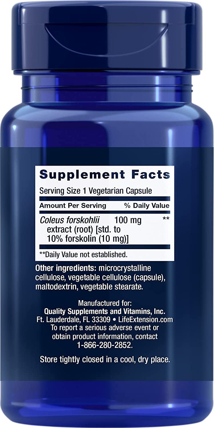 Life Extension Forskolin 10 mg Vegetarian Capsules 120 Count