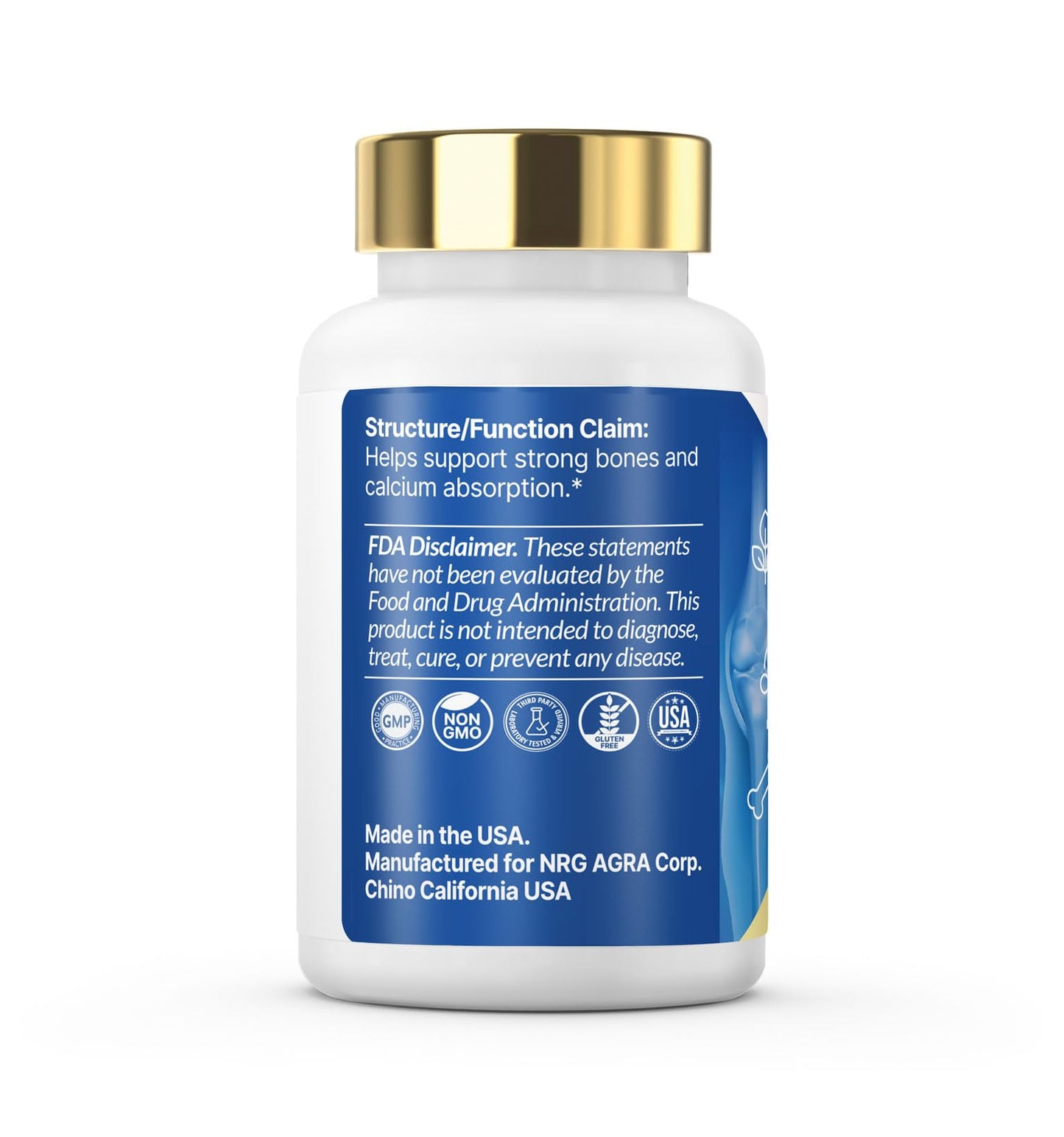 VXICDE VitaBone Plant-Based Calcium with Vitamin D3 & K2 Capsules, 60 Count