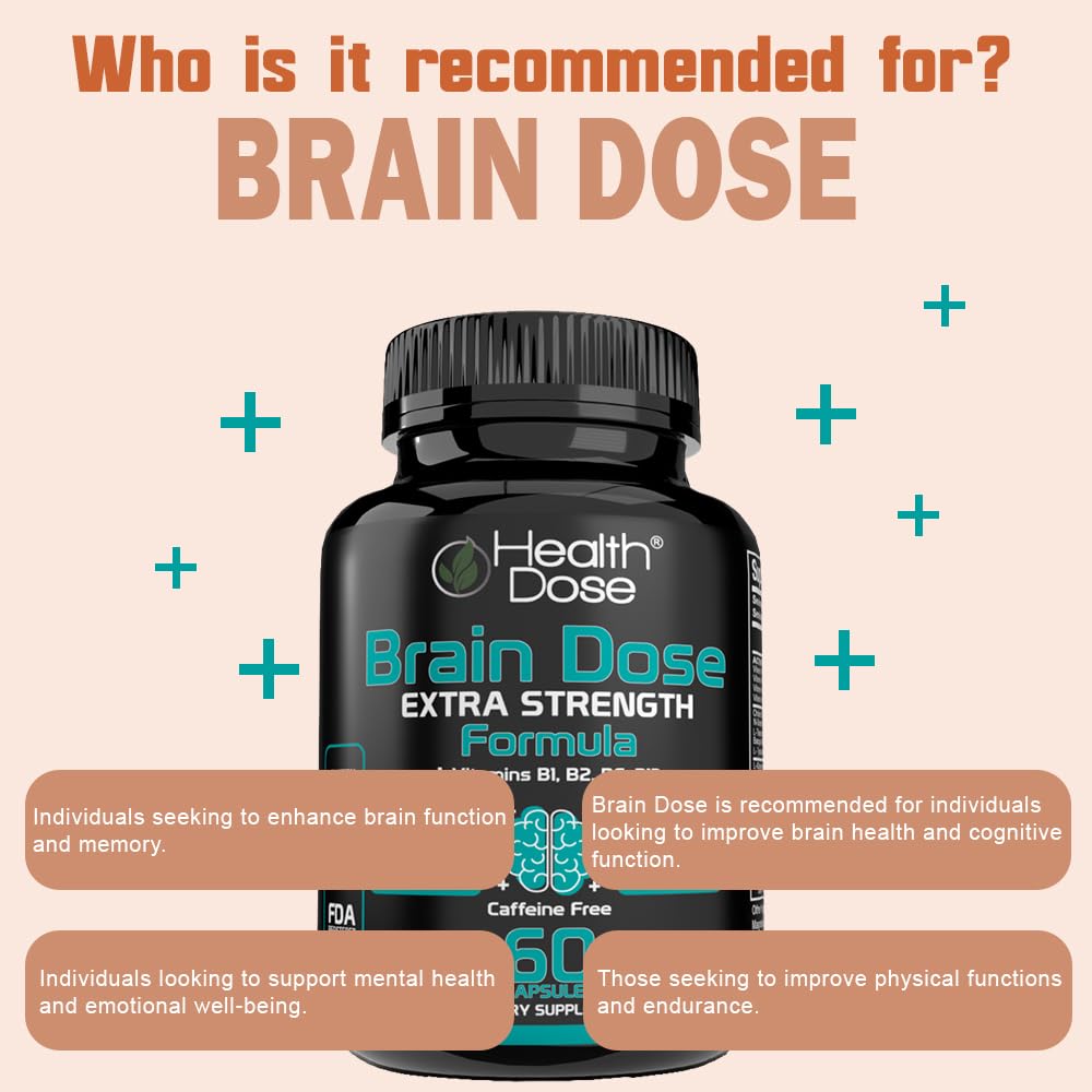 Health Dose Brain Dose Premium Nootropics Capsule, 60 Count