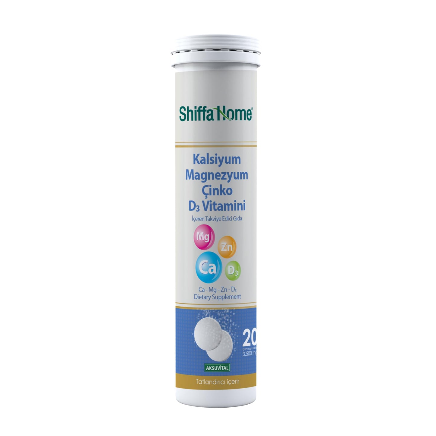 shiffahome Calcium Magnesium Zinc D3 Tablet, 1 Count