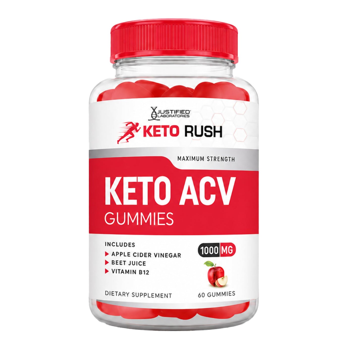 Justified Laboratories Keto Rush Keto ACV Gummies Gummy 60 Count