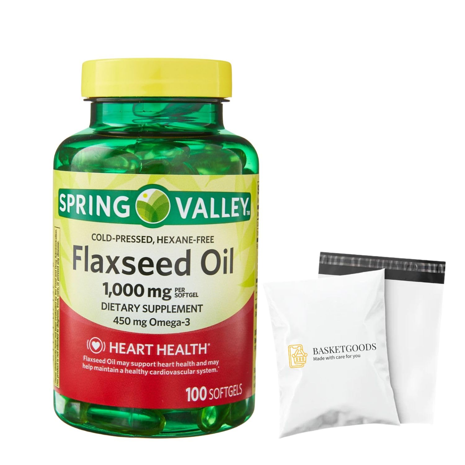 BasketGoods Flaxseed Oil Softgels 100 Count