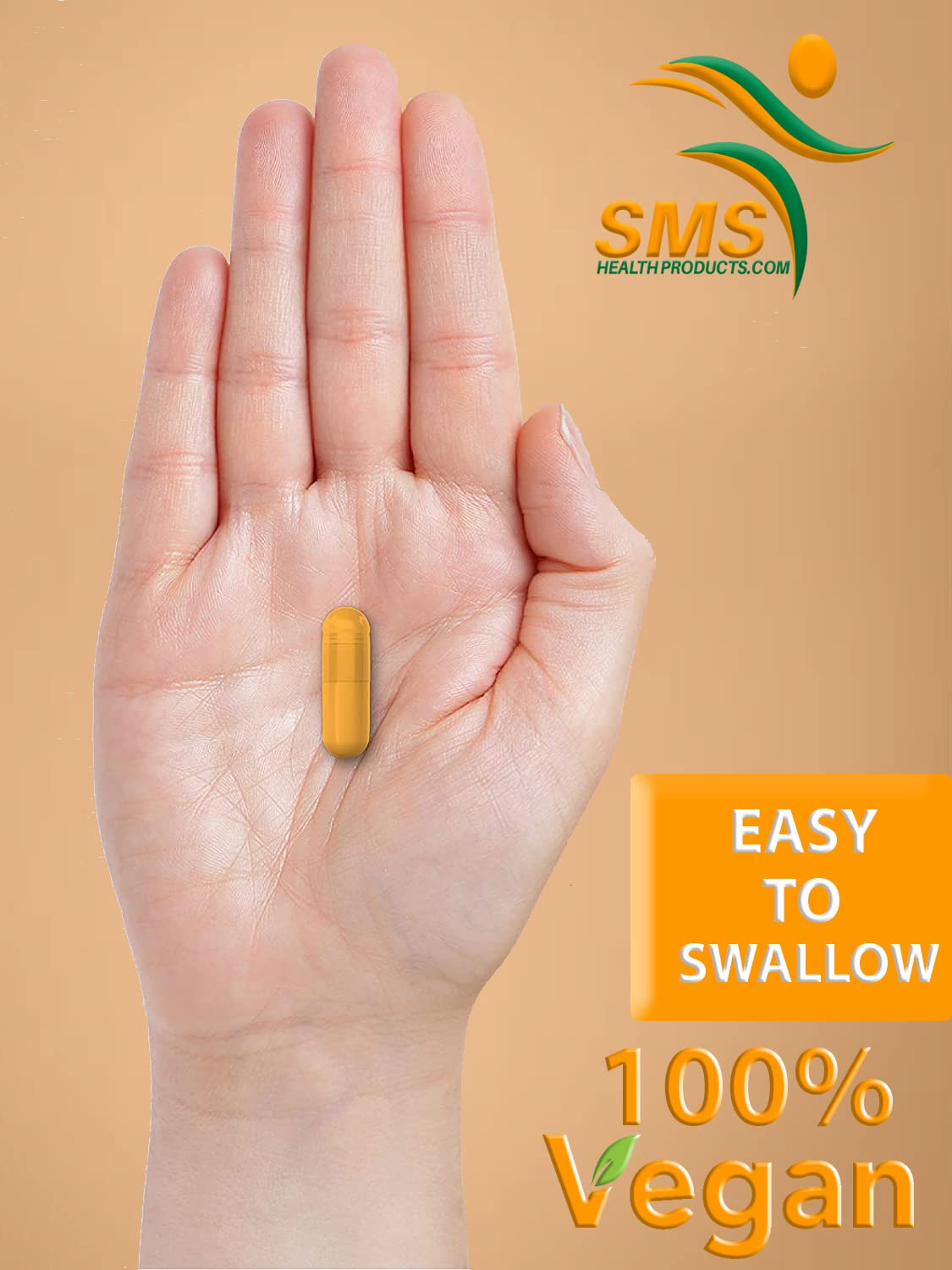 SMSHEALTHPRODUCTS.com Pure Turmeric Curcumin 1000 mg Black Pepper Extract 95% Curcuminoids Capsules 60 Count