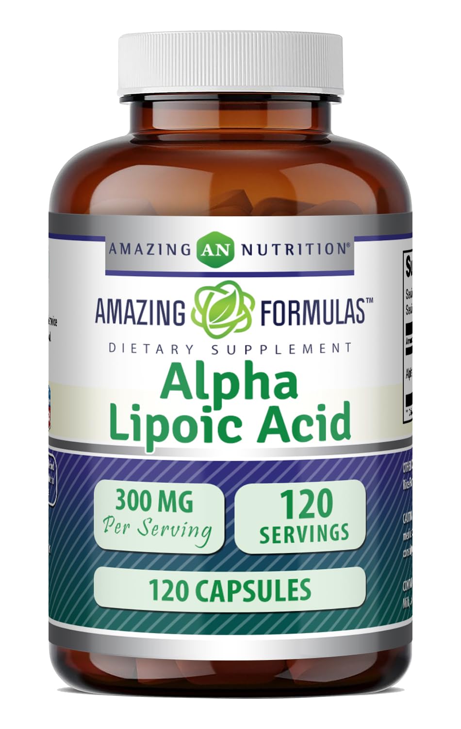 Amazing Nutrition Alpha Lipoic Acid 300 Mg Capsules 120 Count