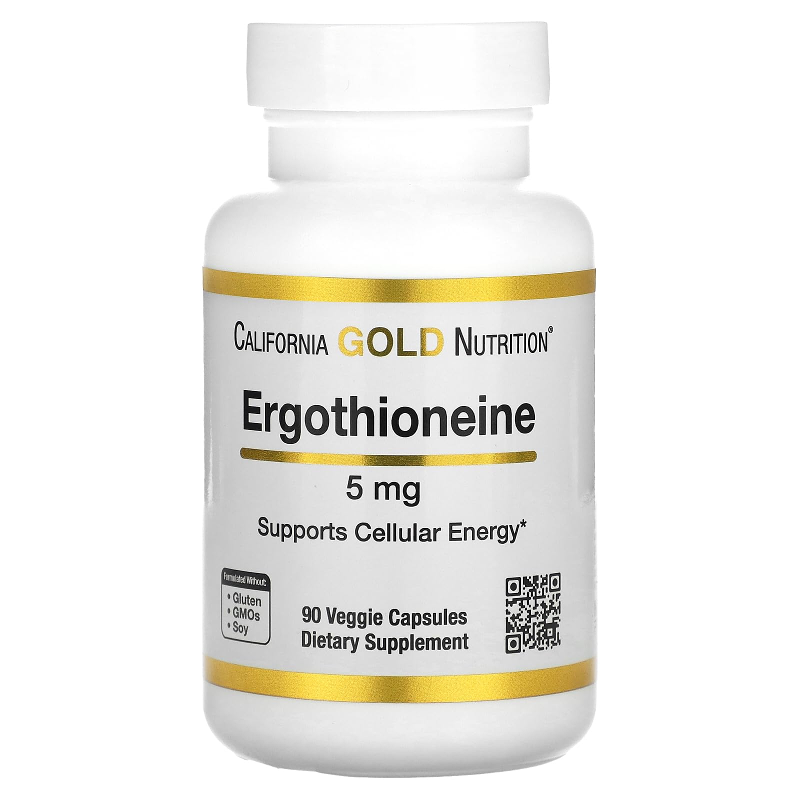 California Gold Nutrition Ergothioneine 5 mg Veggie Capsules, 90 Capsules