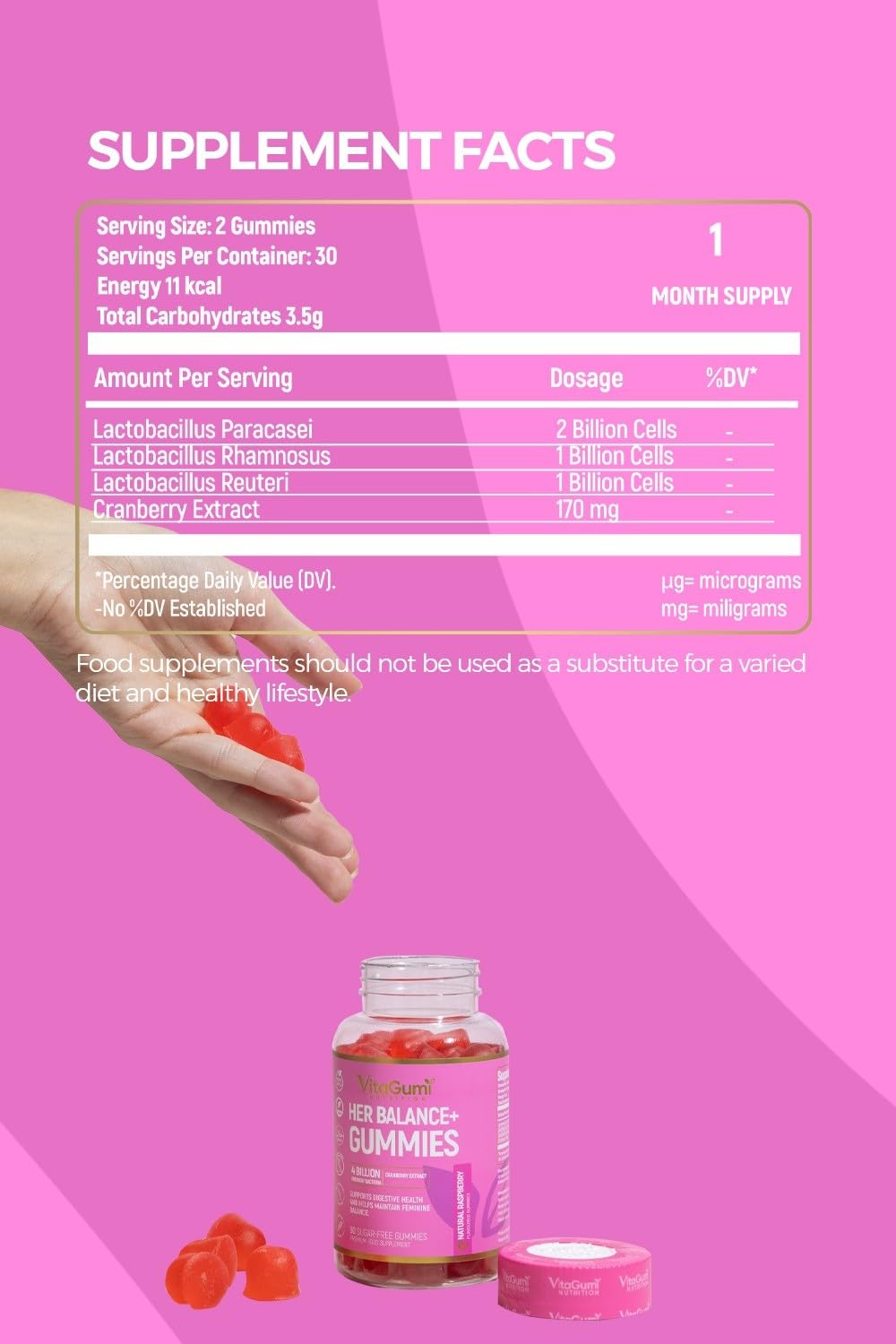 VitaGumi Nutrition HerBalance+ Gummies, 60 Count