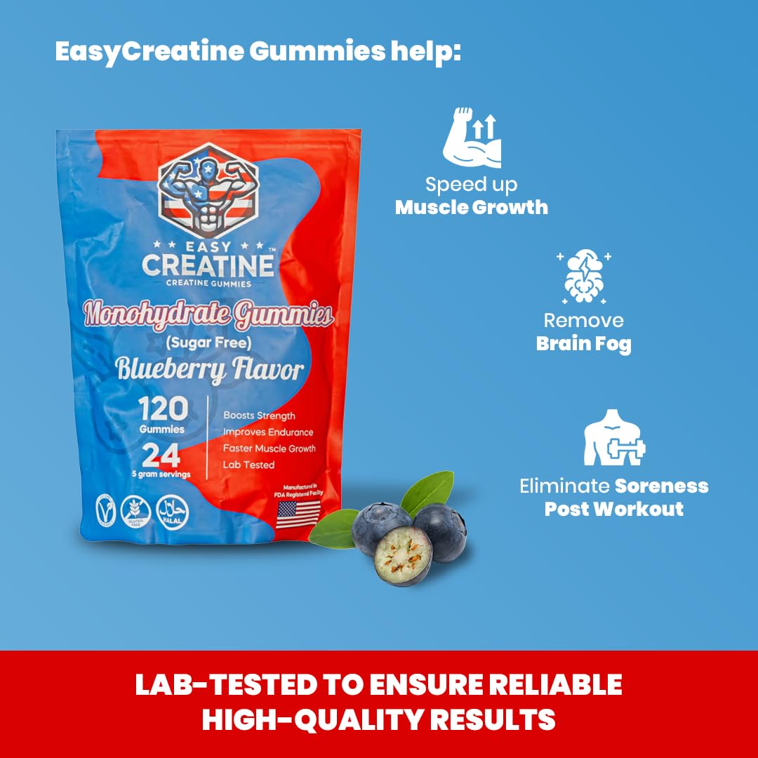 EasyCreatine Creatine Monohydrate Gummies, 120 Gummies