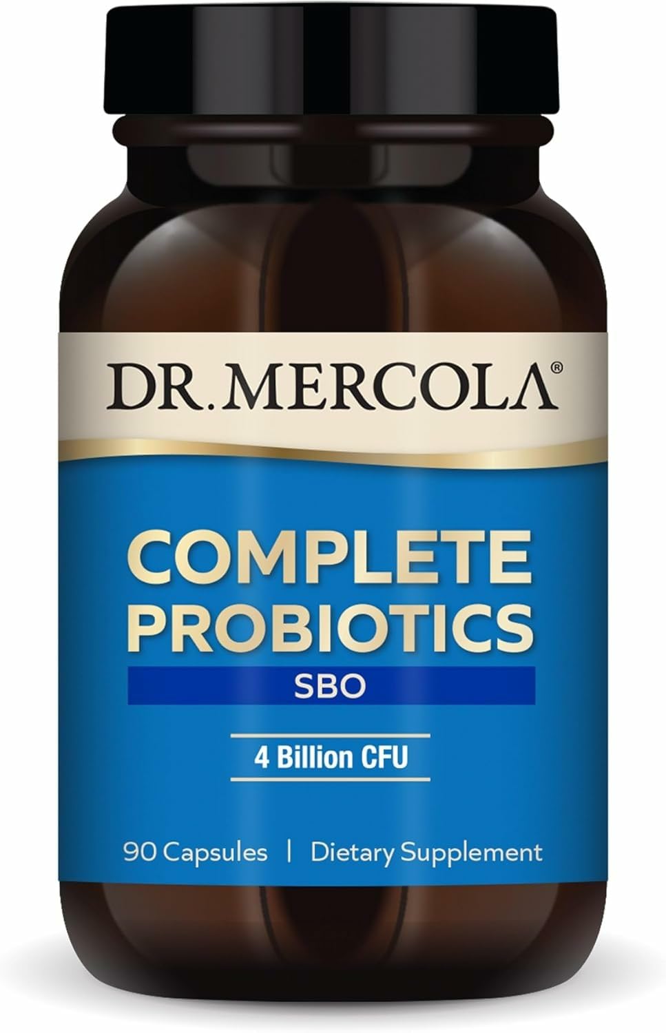 Dr. Mercola Complete Probiotics SBO 4 Billion CFU for Gut Health Supports Healthy Immune Function Non-GMO Gluten-Free Soy-Free 90 Capsules