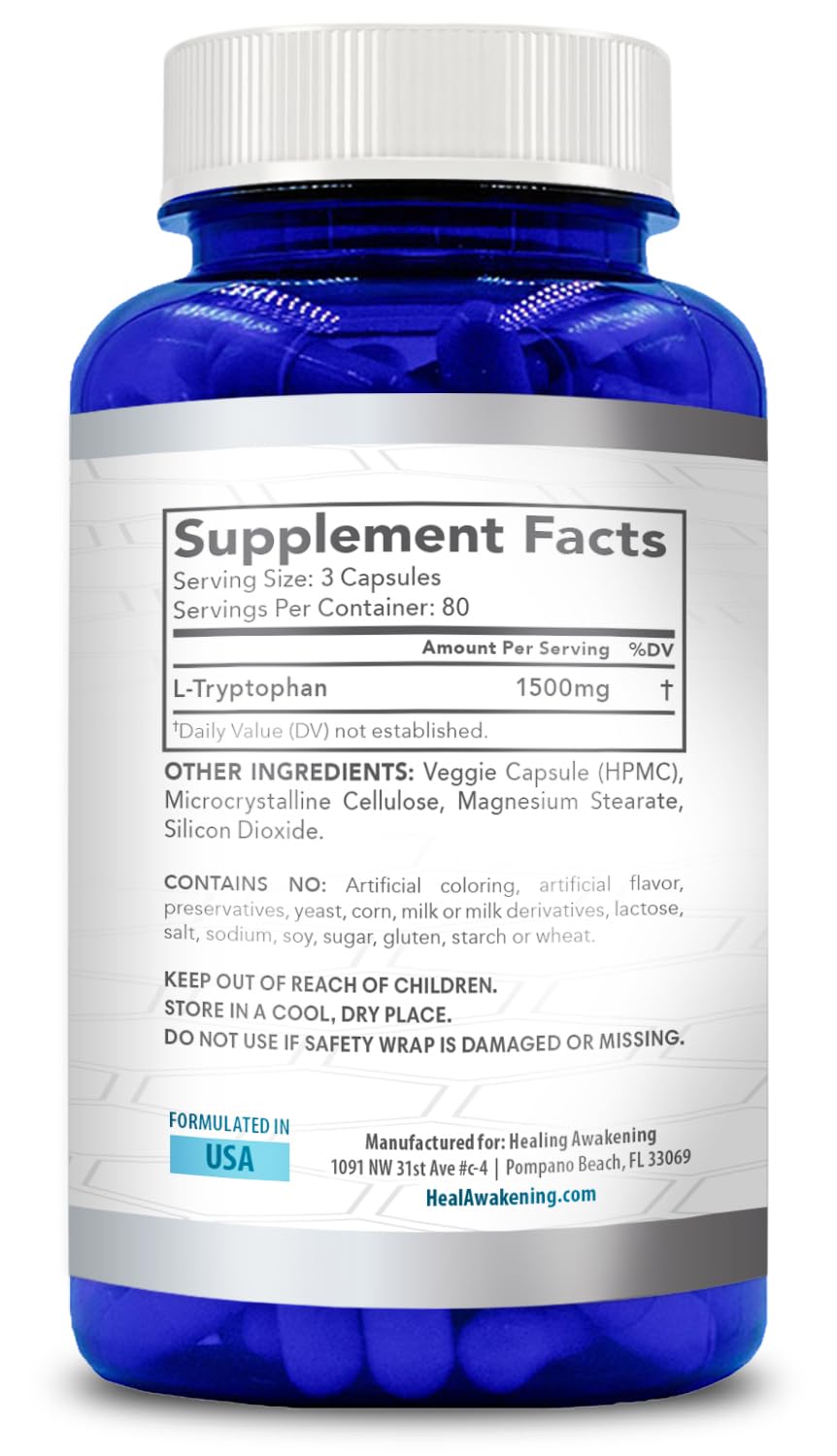 Healing Awakening L-Tryptophan Capsule 240 Count