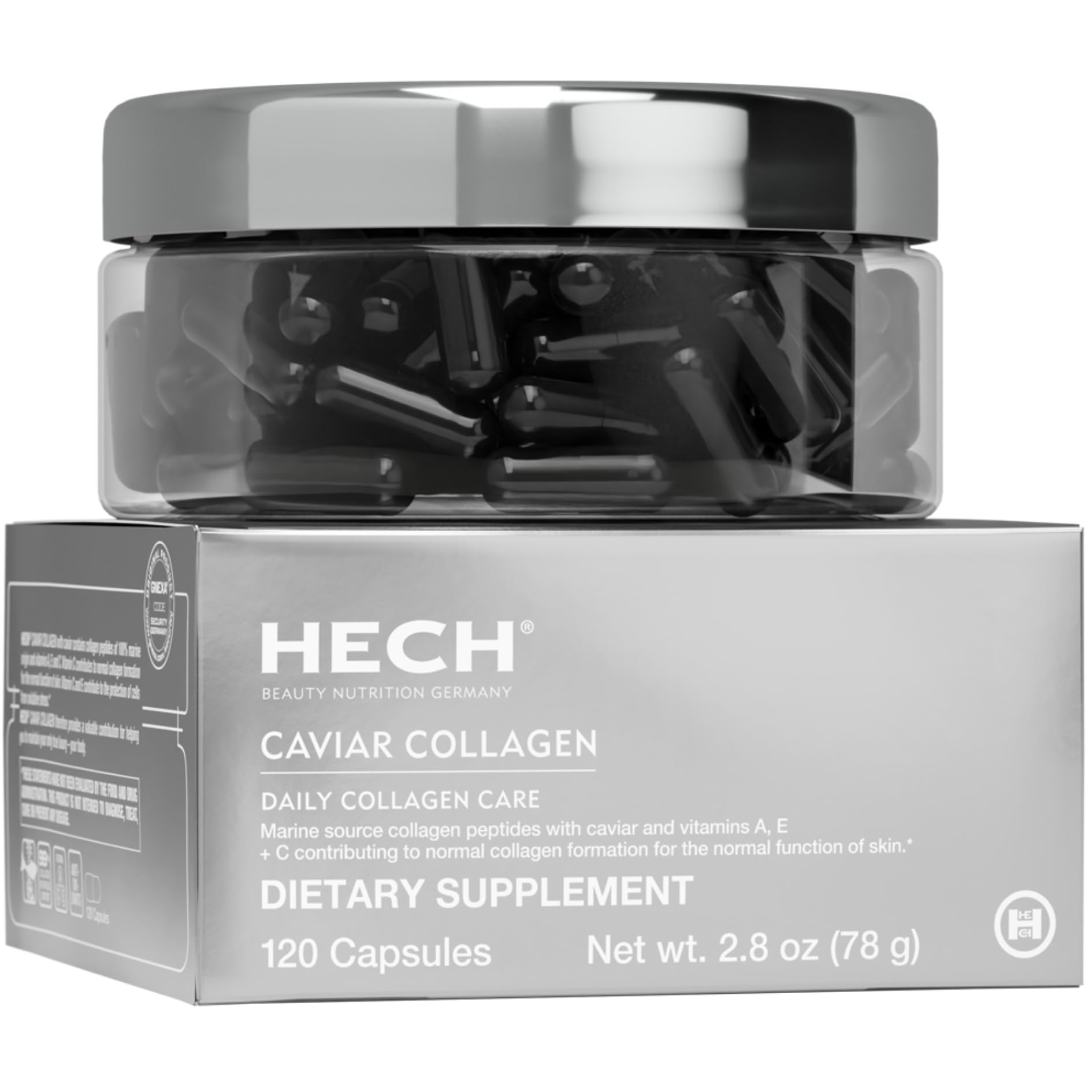HECH Marine Caviar Collagen Capsules, 120 Count