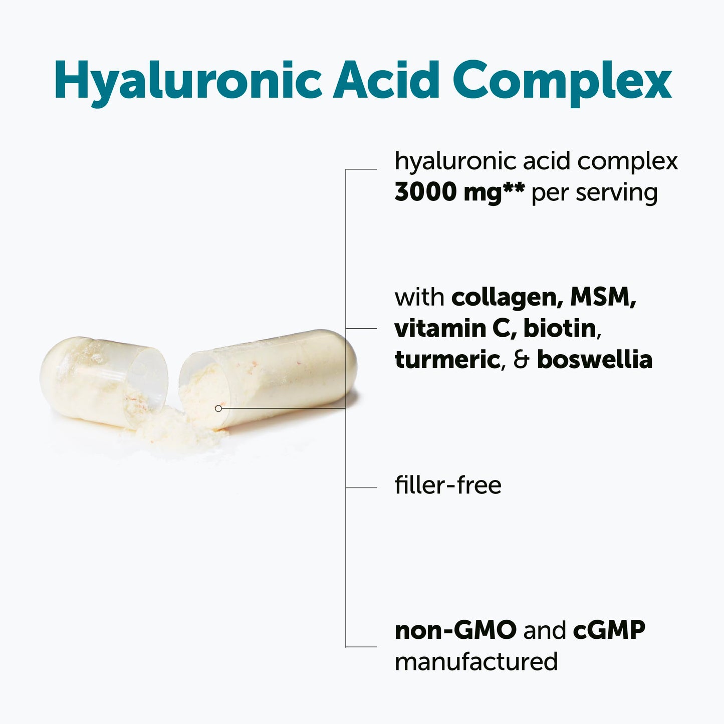 Micro Ingredients Hyaluronic Acid Complex 240 Capsules