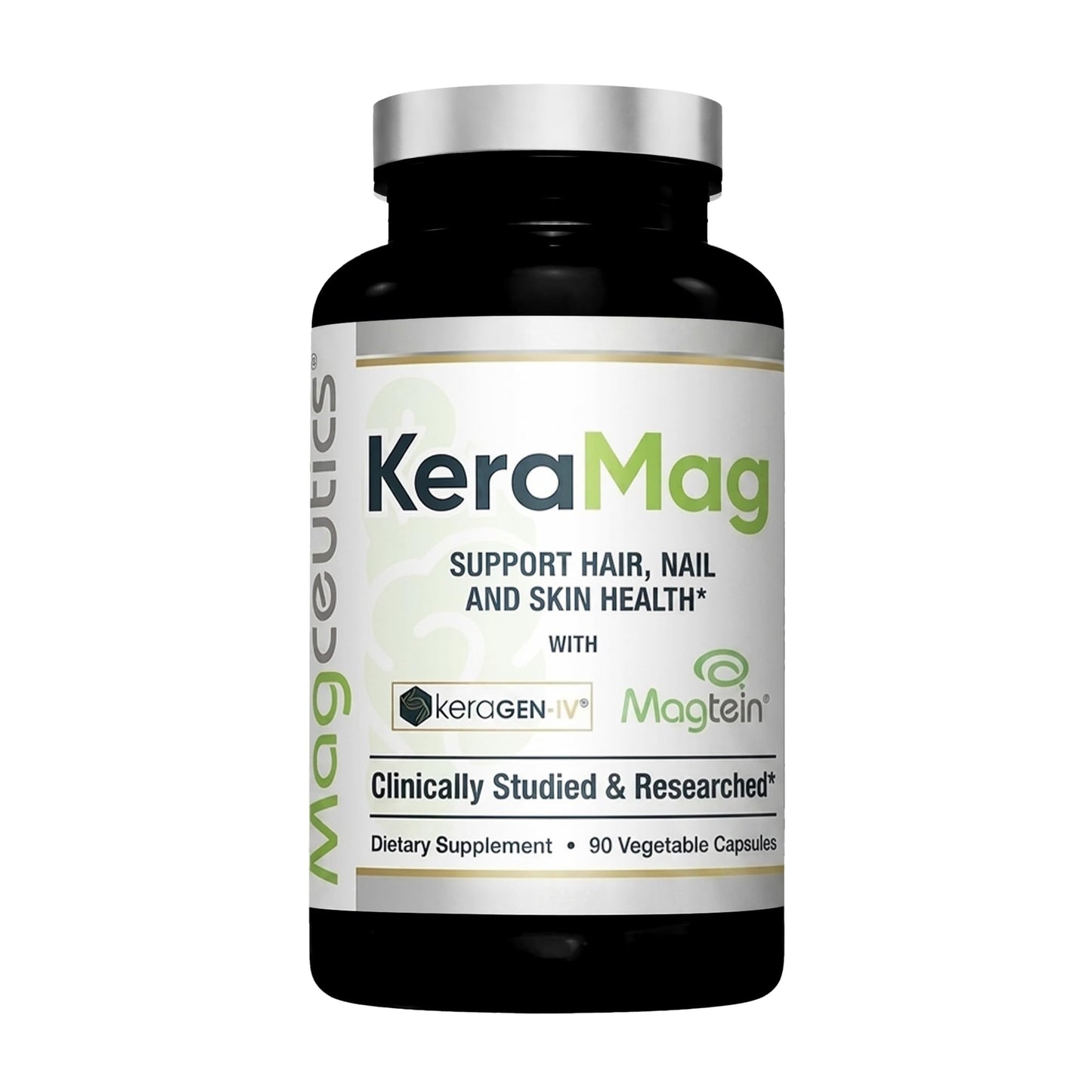 Magceutics KeraMag – Hair, Skin & Nails Support with Digestible Functional Keratin (KeraGEN-IV) & Magtein Magnesium L-Threonate – Clinically Studied, 90 Capsules