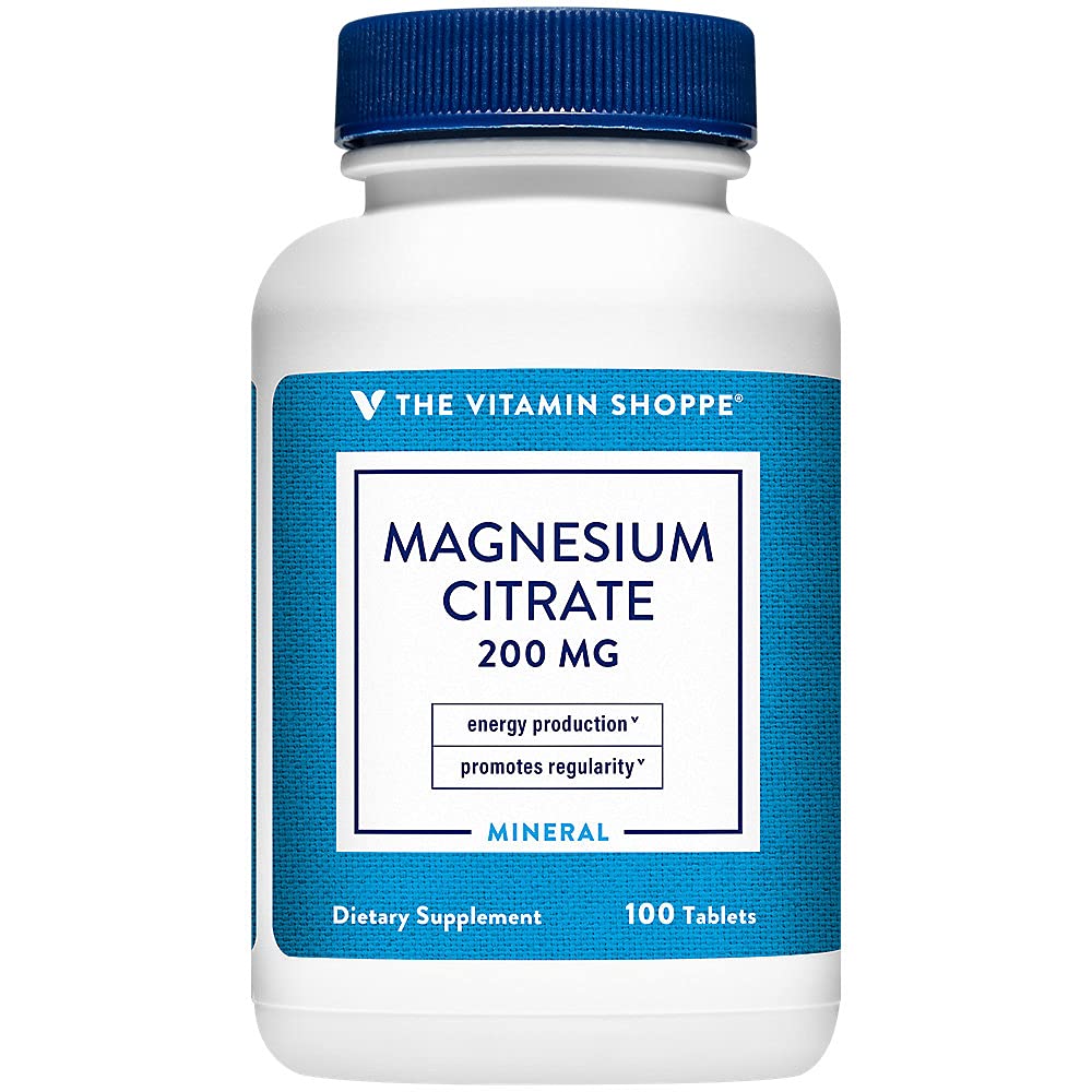 The Vitamin Shoppe Magnesium Citrate 200mg Tablets, 100 Count