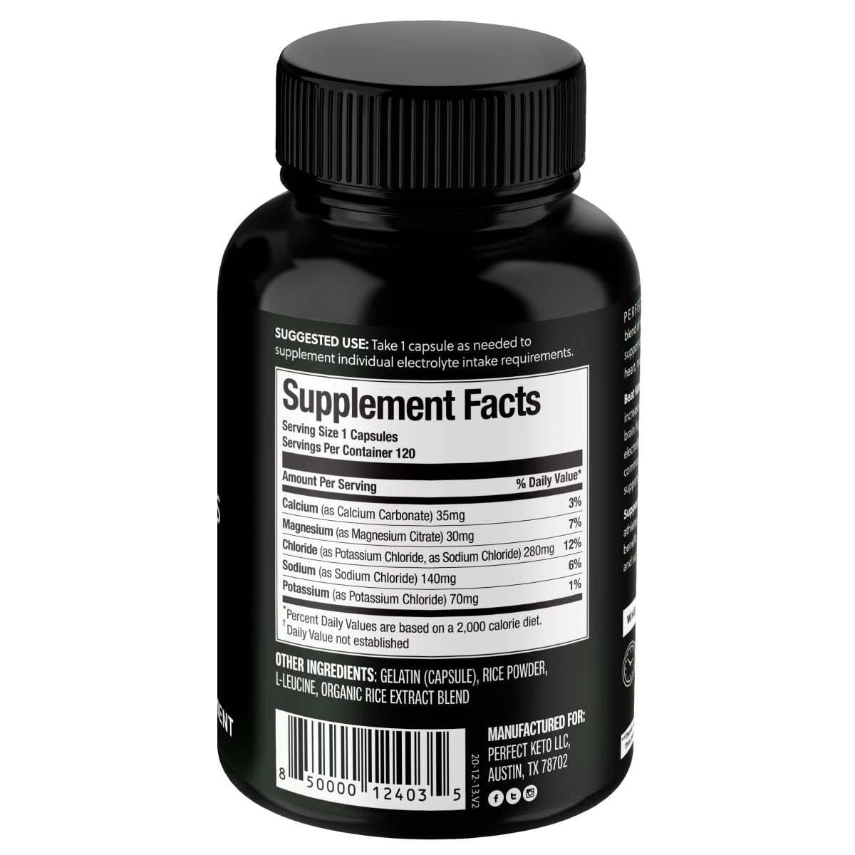 Perfect Keto Electrolytes Capsules 120 Count