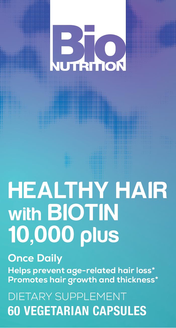 Bio Nutrition Healthy Hair Biotin Vegi-Caps Capsules, 60 Count