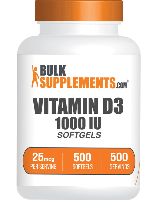 BulkSupplements Vitamin D3 1000IU Softgels 500 Count