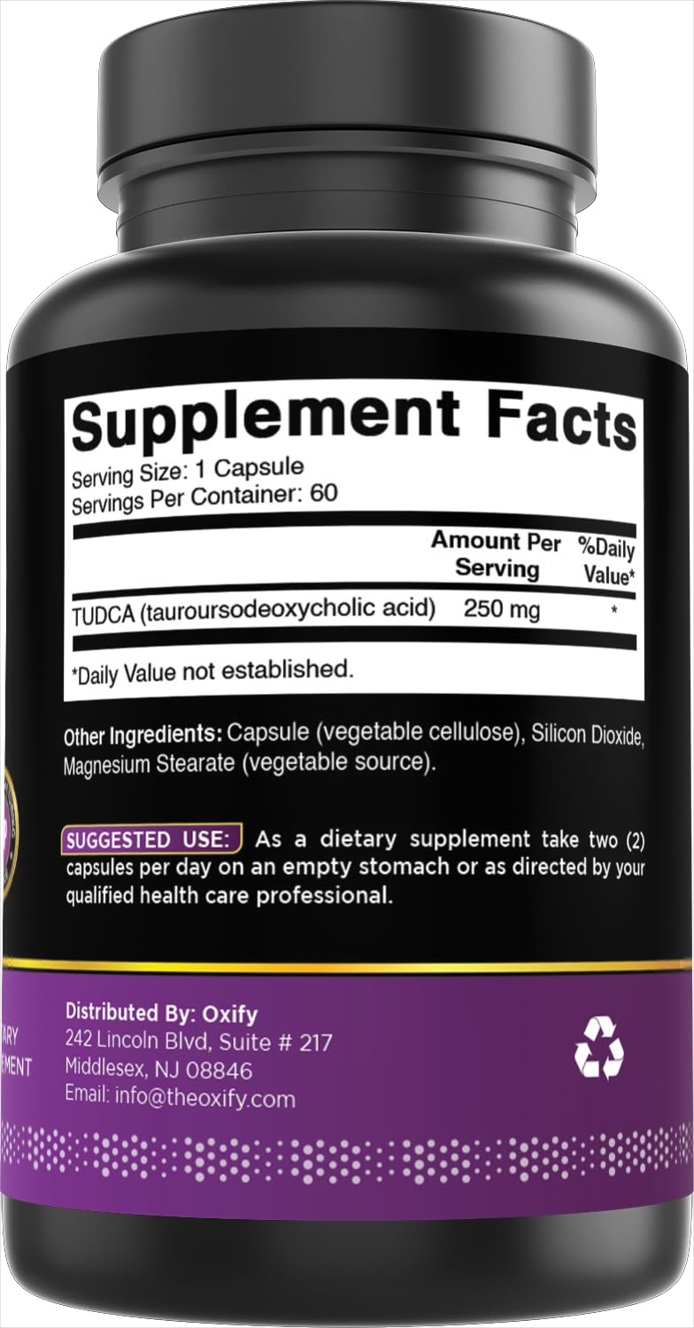 Oxify TUDCA 250 mg Capsules, 60 Count