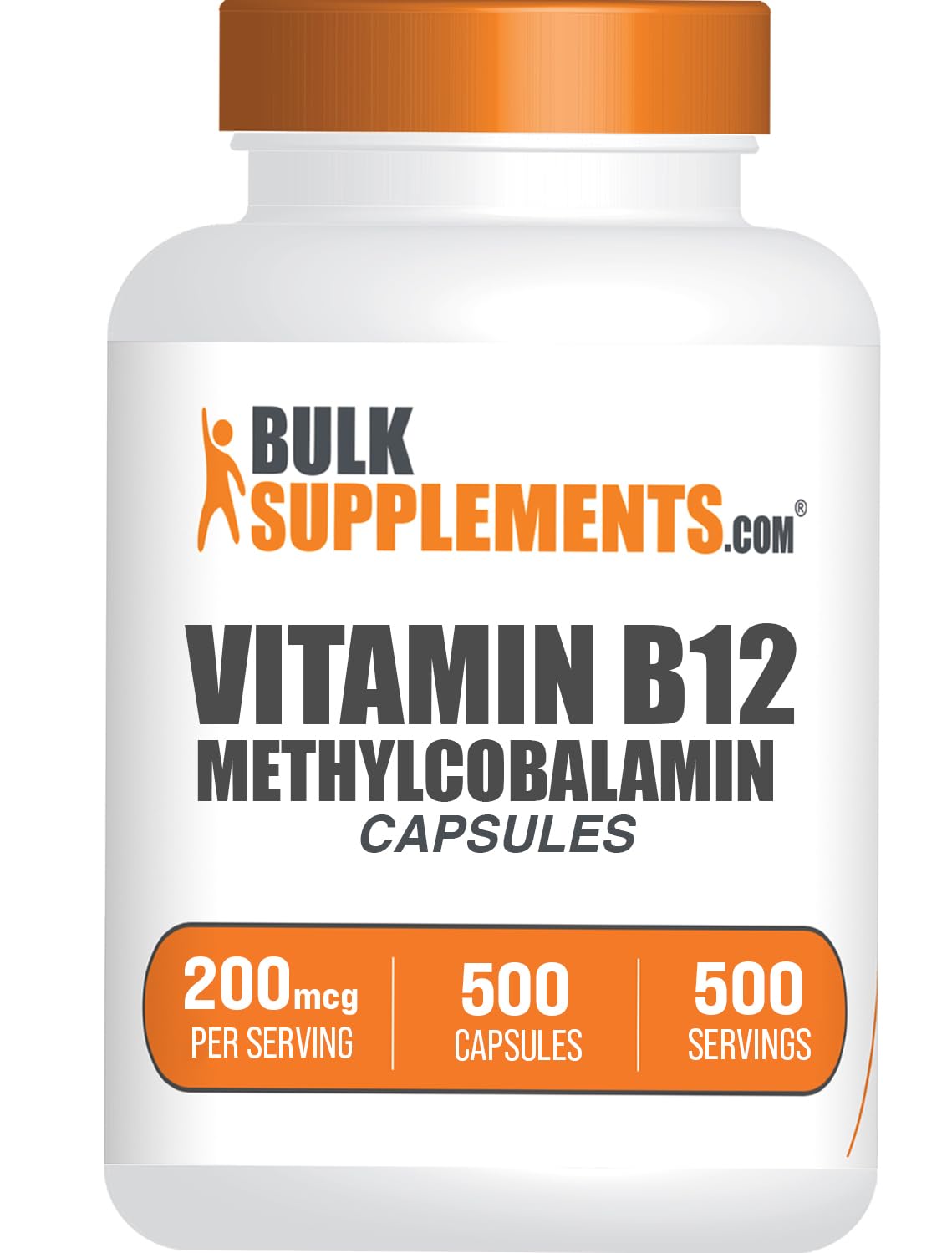 BulkSupplements Vitamin B12 Methylcobalamin Capsules, 500 Capsules