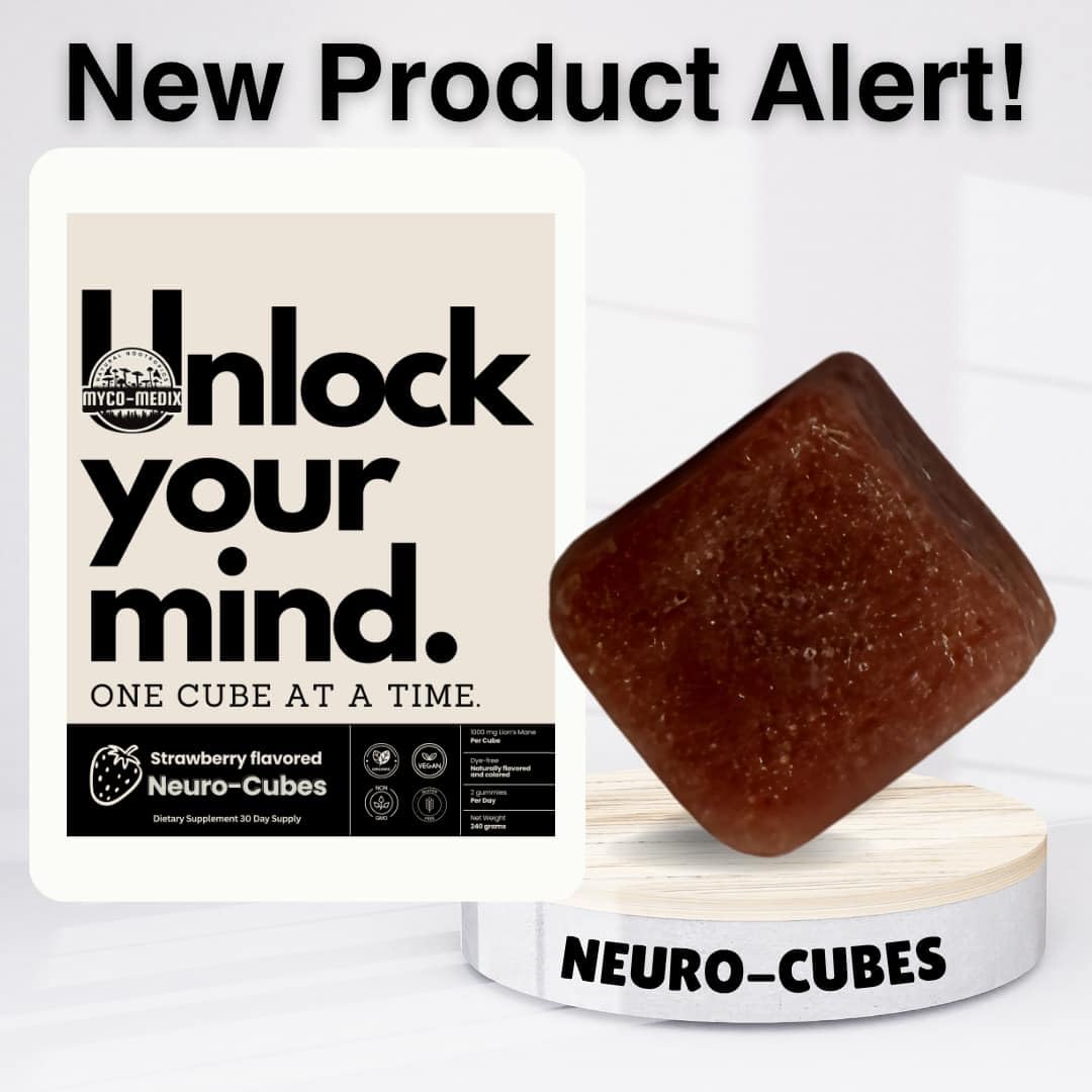 MYCOMedix Neuro-Cubes Lion’s Mane Mushroom Gummies, Focus & Memory Support Dietary Supplement, 60 Count