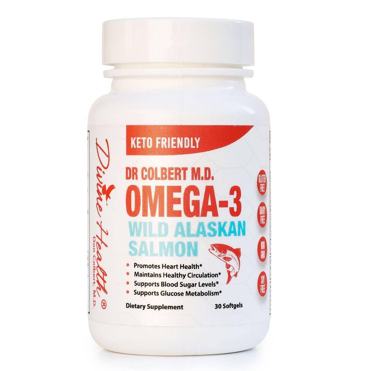 Divine Health Wild Alaskan Salmon Omega-3 Capsules 30 Count