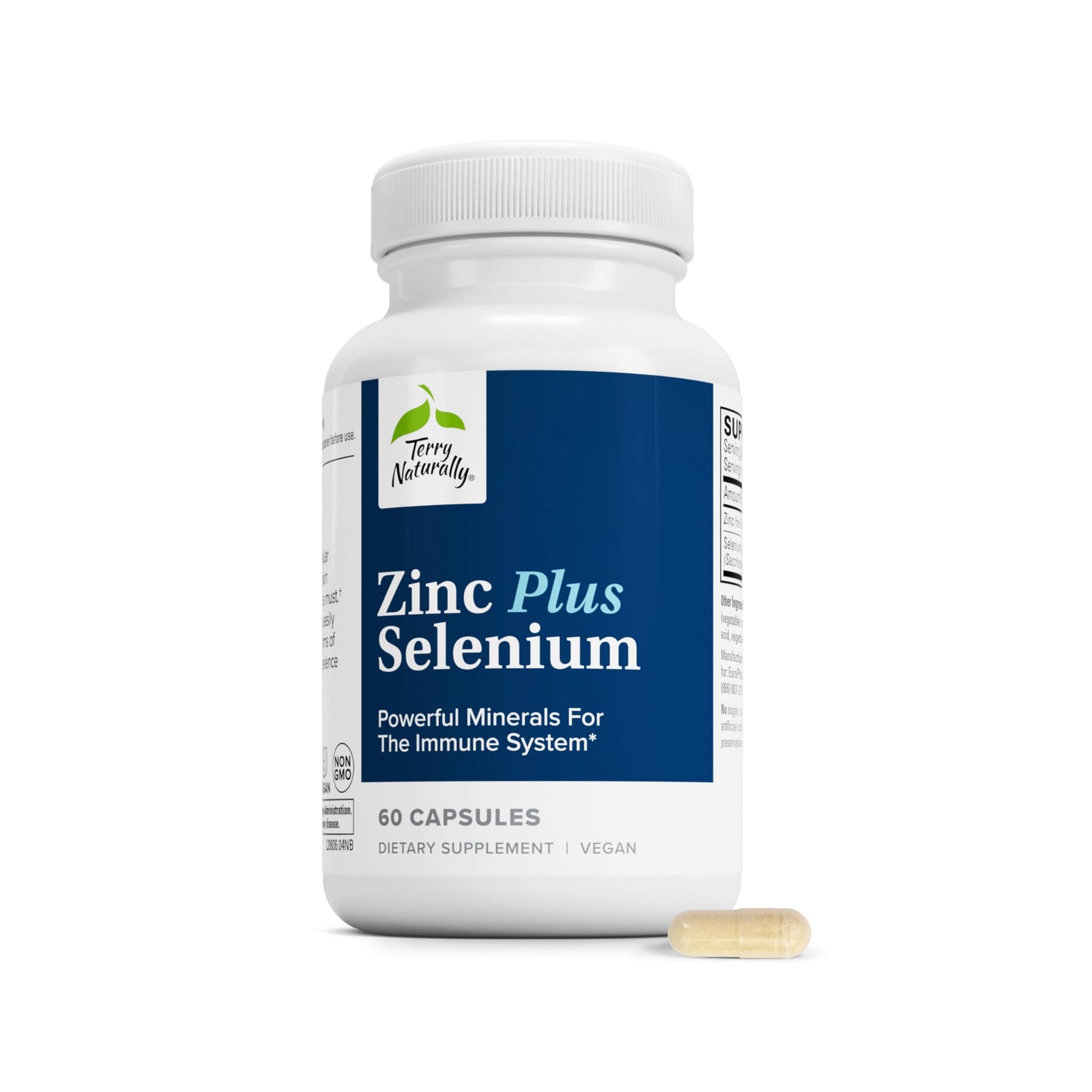 Terry Naturally Zinc Plus Selenium Capsules - Respiratory Health, 60 Count