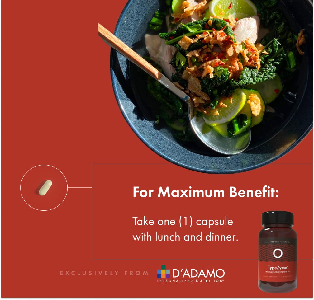 D'Adamo Personalized Nutrition TypeZyme - Digestive Enzyme (Blood Type O) Capsule, 60 Count