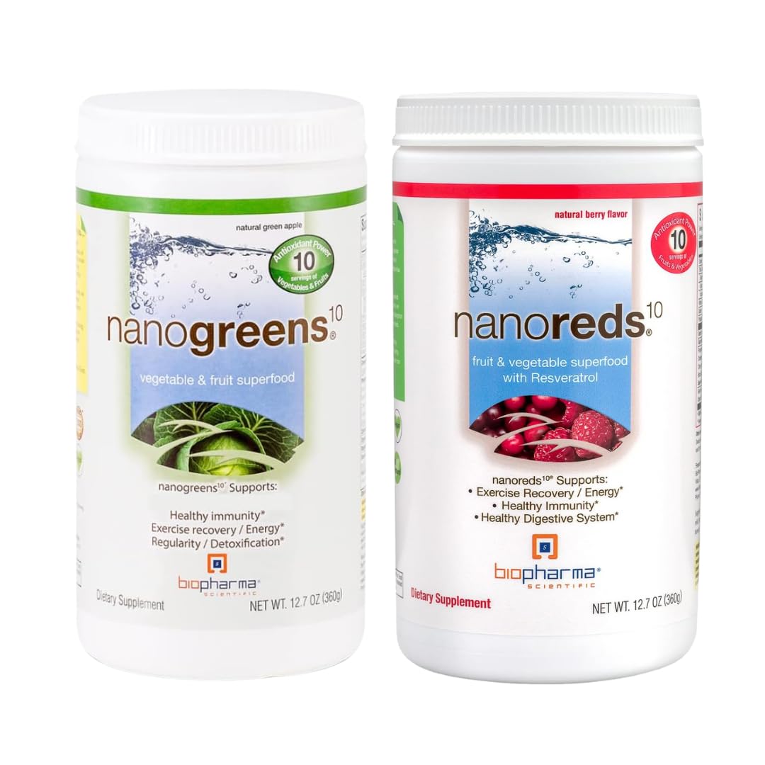 Generic NanoGreens Green Apple + NanoReds Berry Powder, 12.5 oz Pack of 2, 25